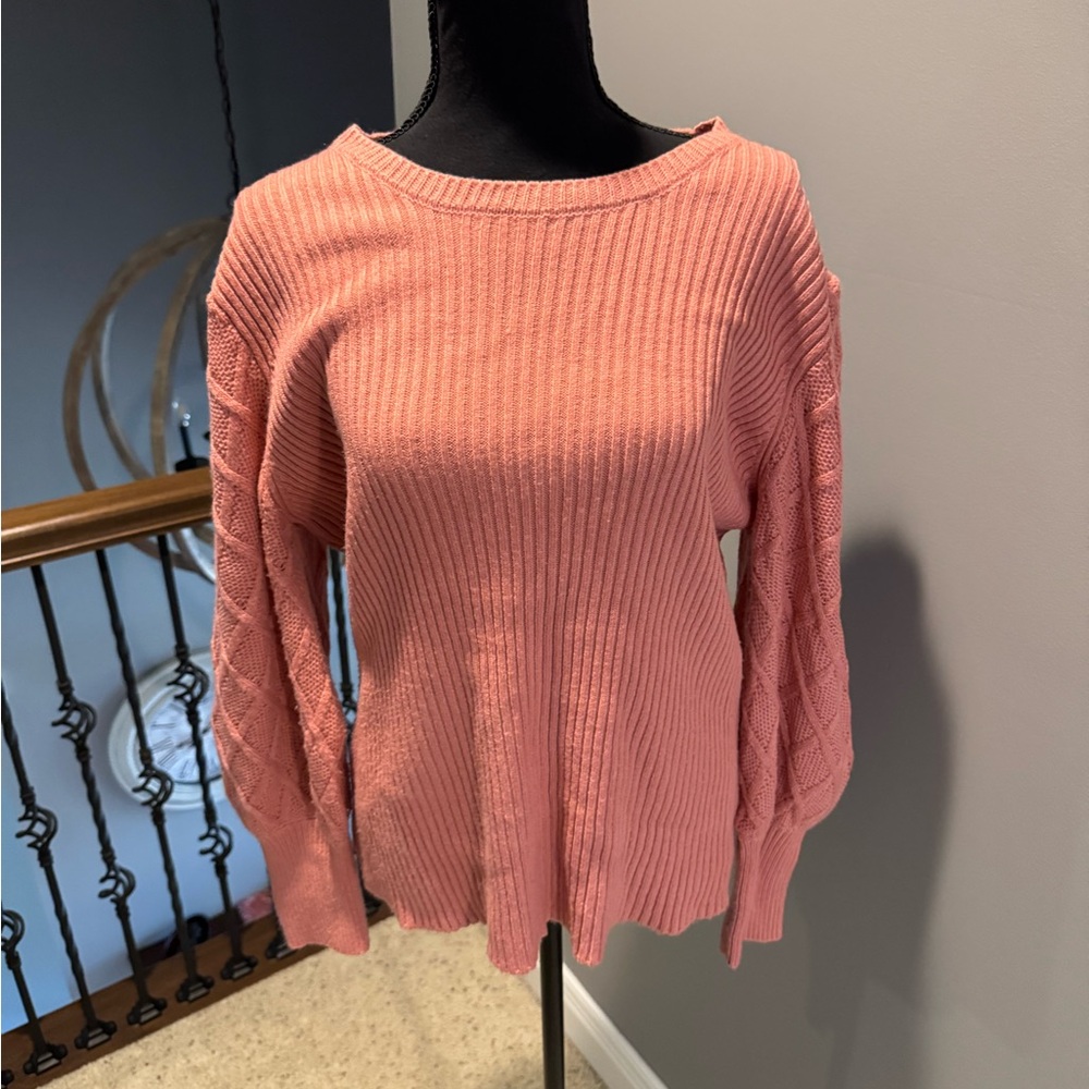 New York & Company Coral Ribbed Sweater